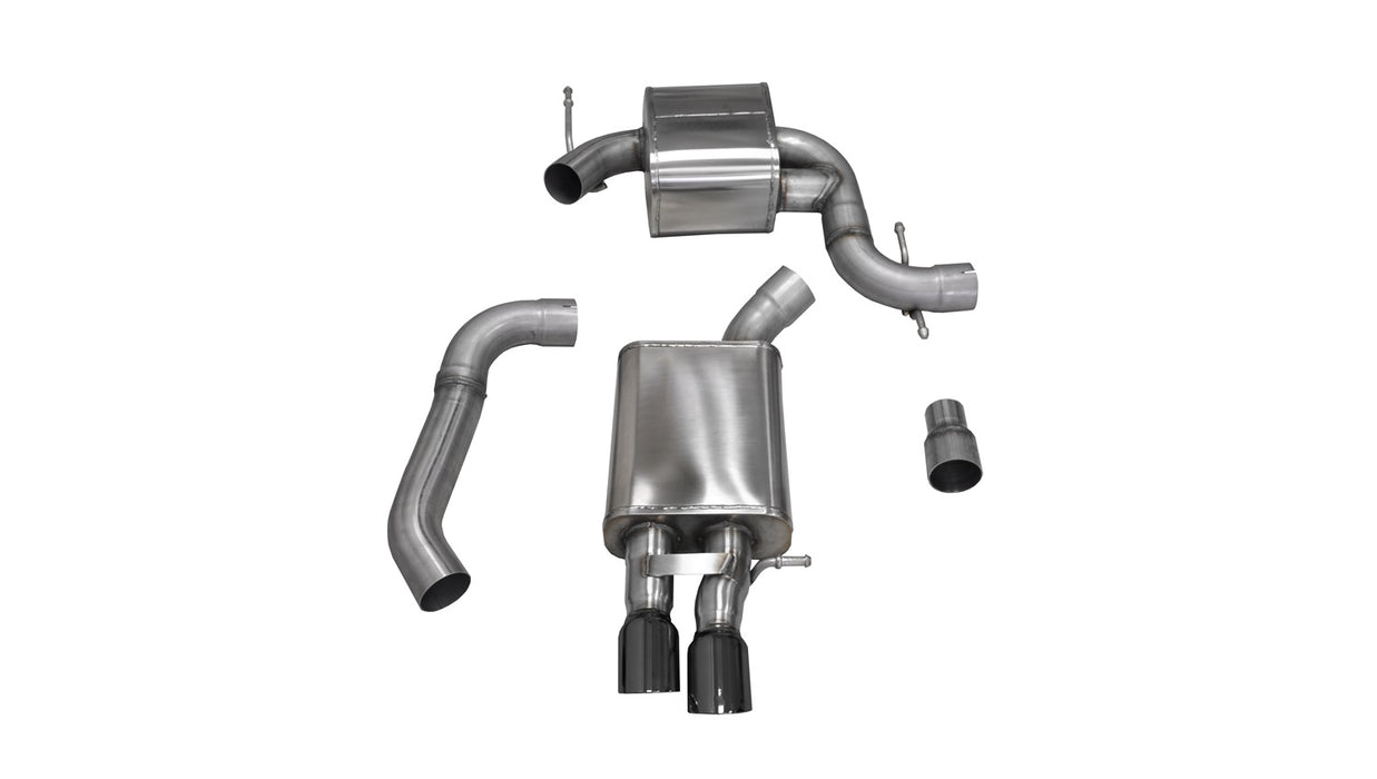 Corsa Performance 14598BLK 3.0 Inch Cat-Back Touring Single Rear Exhaust 3.0 Inch Black Tips 06-10 Volkswagen Jetta GLI Mk5 2.0T Stainless Steel Corsa Performance - Truck Part Superstore
