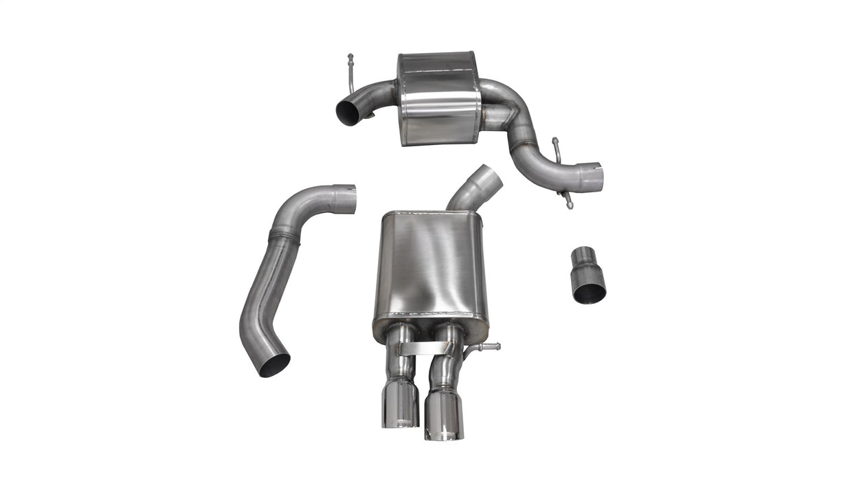 Corsa Performance 14598 3.0 Inch Cat-Back Touring Single Rear Exhaust 3.0 Inch Polished Tips 06-10 Volkswagen Jetta GLI Mk5 2.0T Stainless Steel Corsa Performance - Truck Part Superstore