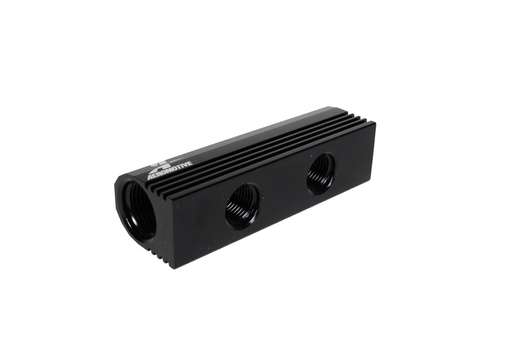 Aeromotive Fuel System 14601 Fuel Distribution Log (4-Ports) (2) ?8 AN, (2) ?6 AN. - Truck Part Superstore