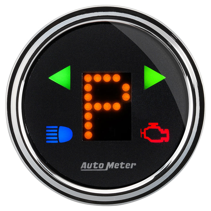 AutoMeter 1460 GAUGE; GEAR POS; 2 1/16in.; INCL INDICATORS; BLACK DIAL; DOME LENS; CHROME BEZEL - Truck Part Superstore