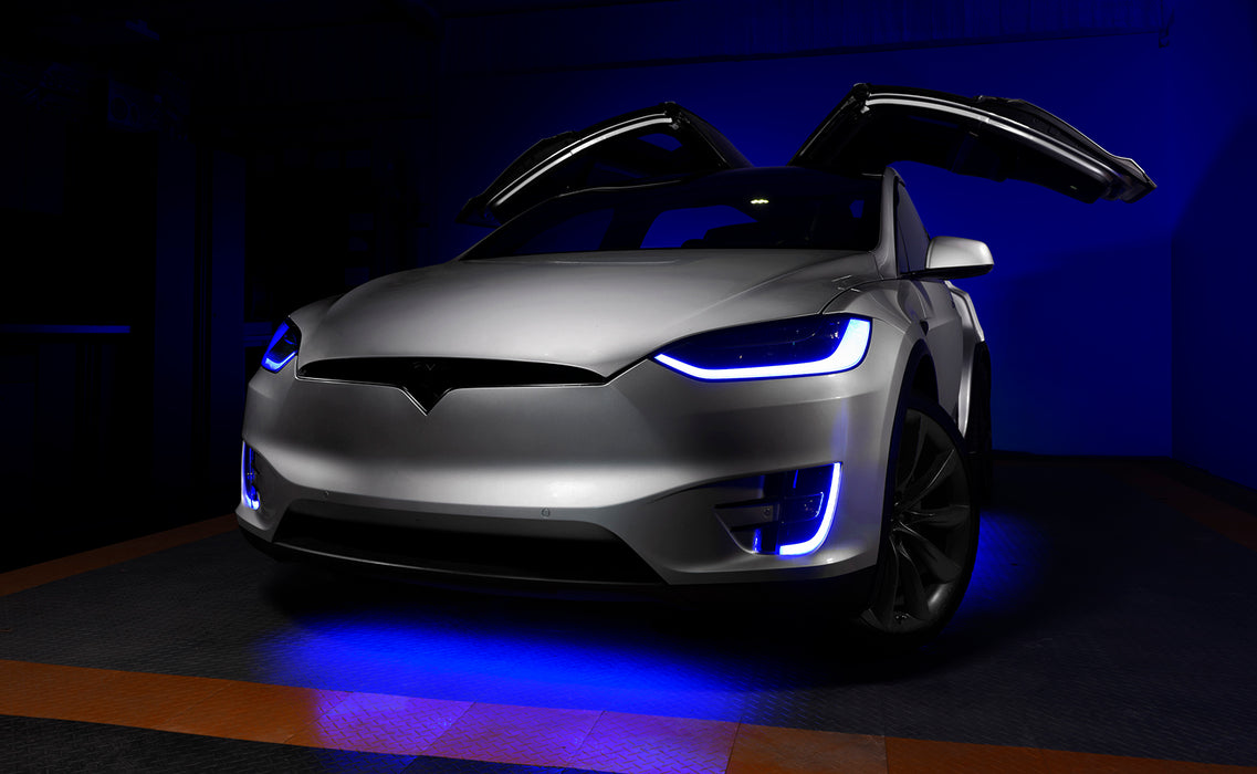 Oracle Lighting 1467-332 2016-2021 Tesla Model X Dynamic ColorSHIFT Headlight & Fog Light DRL Upgrade Kit - Truck Part Superstore