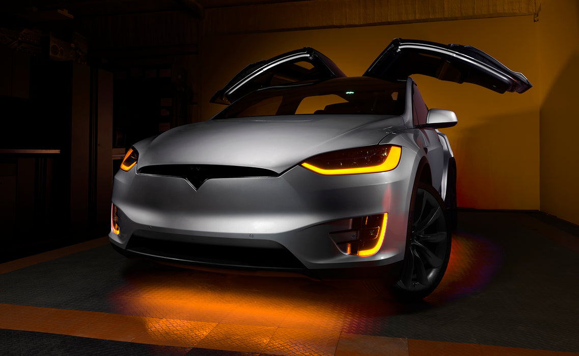 Oracle Lighting 1467-332 2016-2021 Tesla Model X Dynamic ColorSHIFT Headlight & Fog Light DRL Upgrade Kit - Truck Part Superstore