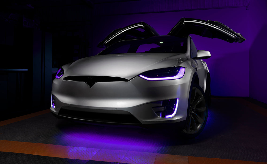 Oracle Lighting 1467-332 2016-2021 Tesla Model X Dynamic ColorSHIFT Headlight & Fog Light DRL Upgrade Kit - Truck Part Superstore