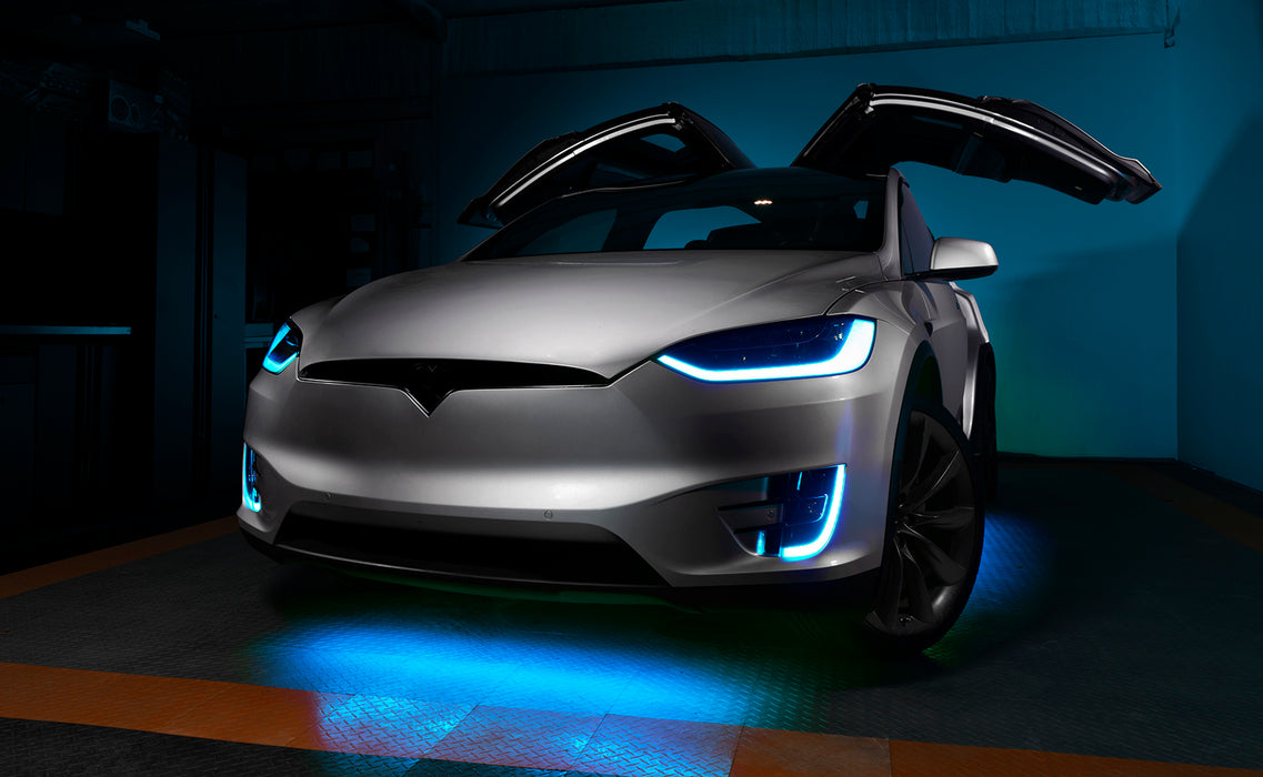 Oracle Lighting 1467-332 2016-2021 Tesla Model X Dynamic ColorSHIFT Headlight & Fog Light DRL Upgrade Kit - Truck Part Superstore