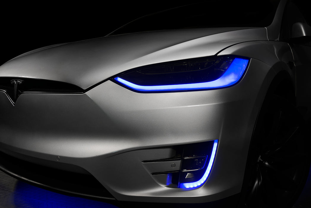 Oracle Lighting 1467-332 2016-2021 Tesla Model X Dynamic ColorSHIFT Headlight & Fog Light DRL Upgrade Kit - Truck Part Superstore