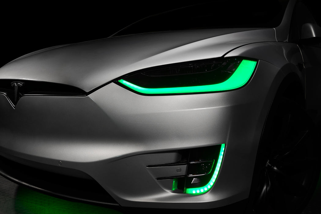Oracle Lighting 1467-332 2016-2021 Tesla Model X Dynamic ColorSHIFT Headlight & Fog Light DRL Upgrade Kit - Truck Part Superstore