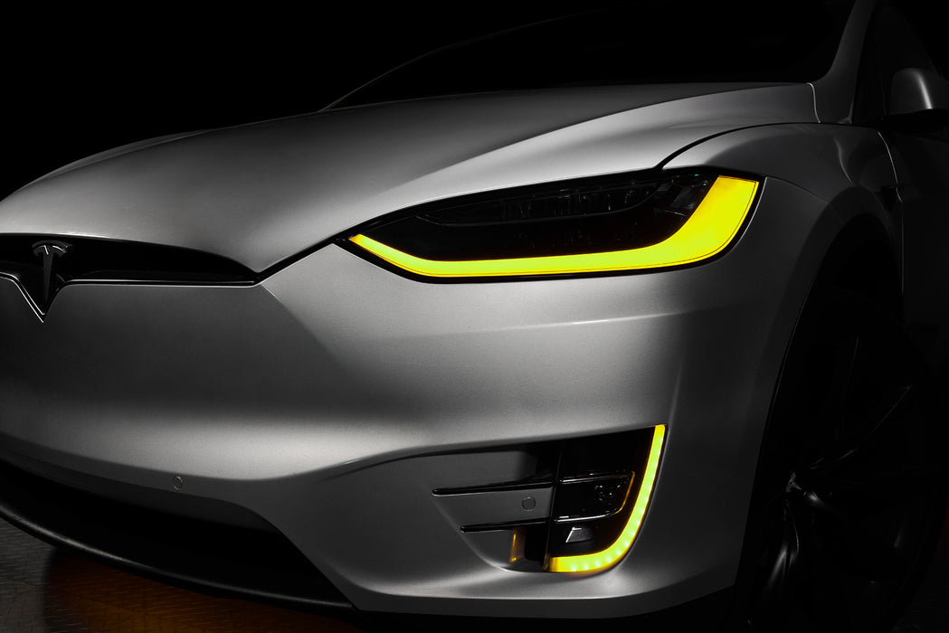 Oracle Lighting 1467-332 2016-2021 Tesla Model X Dynamic ColorSHIFT Headlight & Fog Light DRL Upgrade Kit - Truck Part Superstore
