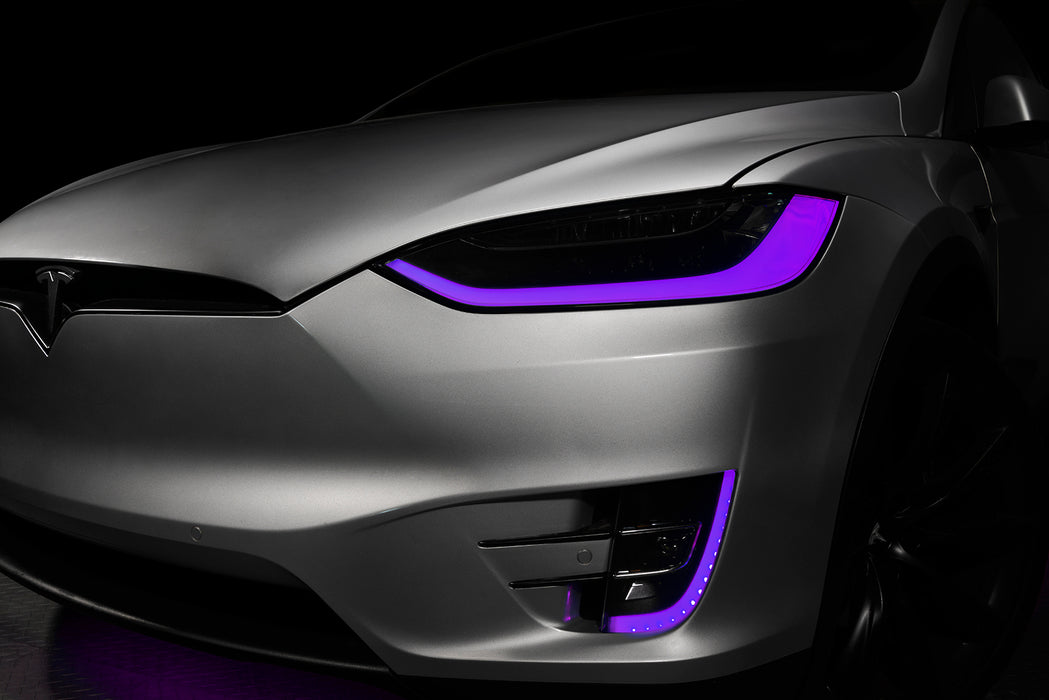 Oracle Lighting 1467-332 2016-2021 Tesla Model X Dynamic ColorSHIFT Headlight & Fog Light DRL Upgrade Kit - Truck Part Superstore