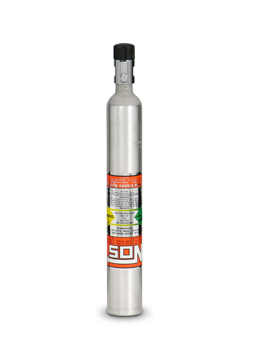 NOS/Nitrous Oxide System 14700NOS Nitrous Bottle; Aluminum Finish; 10 oz.; 14.25 in. x 2 in.; Mini Hi-Flow Valve; - Truck Part Superstore