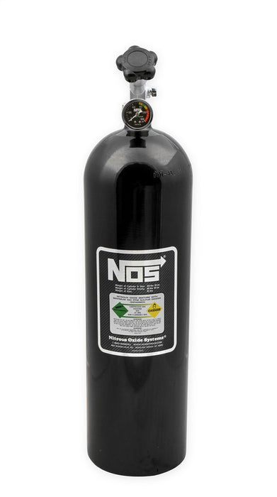 NOS/Nitrous Oxide System 14750BNOS Nitrous Bottle; Black Finish; 15 lb.; 27 in. x 7 in.; Hi-Flow Valve; - Truck Part Superstore