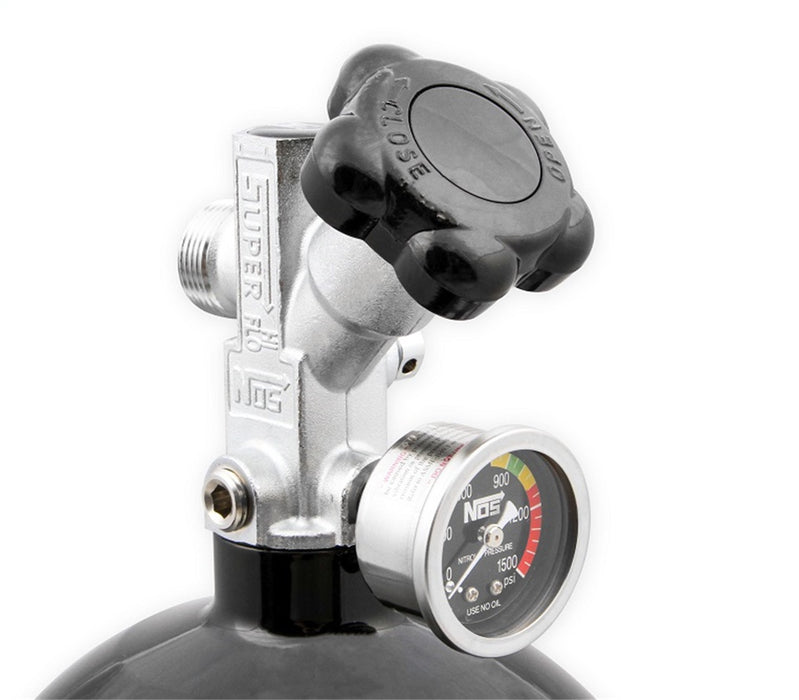 NOS/Nitrous Oxide System 14750BNOS Nitrous Bottle; Black Finish; 15 lb.; 27 in. x 7 in.; Hi-Flow Valve; - Truck Part Superstore