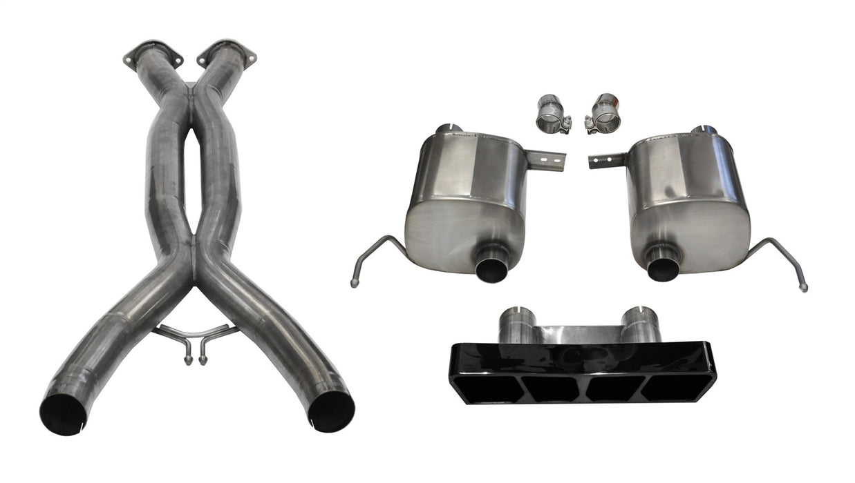 Corsa Performance 14763CBBLK 3.0 Double X-Pipe and 2.75 Inch Valve-Back Dual Rear Exit with Polygon InchTail Light Inch Black PVD Tips Corsa Performance - Truck Part Superstore