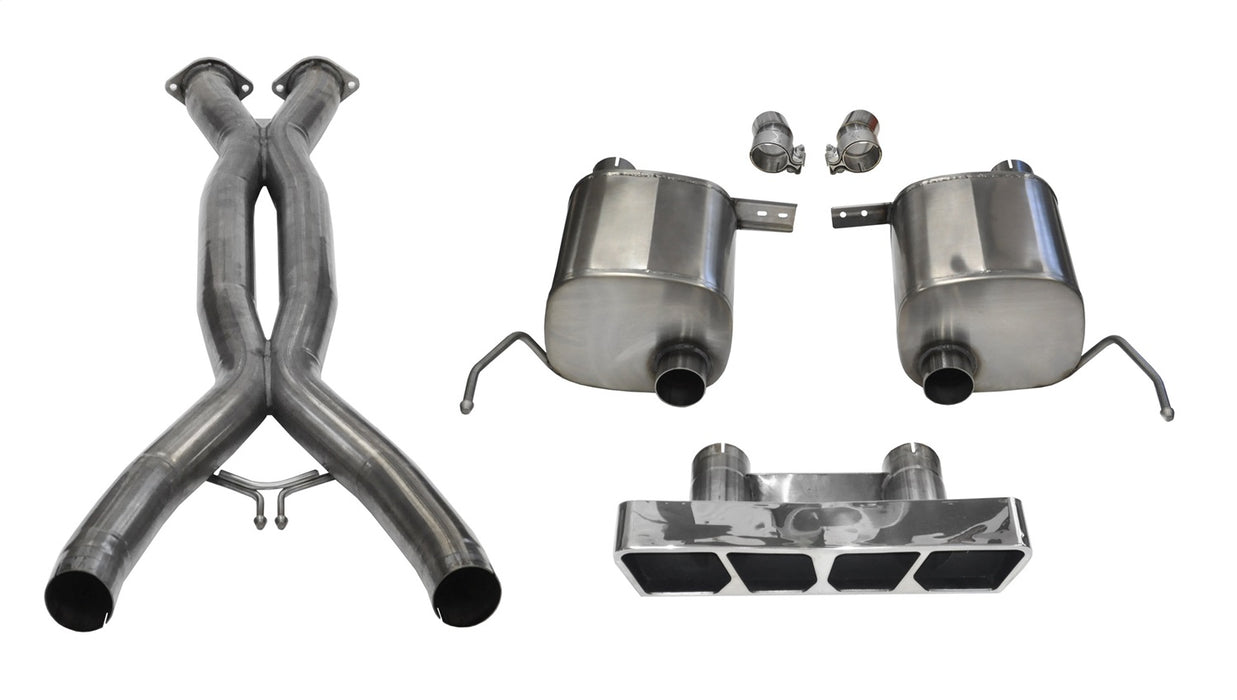 Corsa Performance 14765CB 3.0 Double X-Pipe and 2.75 Inch Valve-Back Dual Rear Exit with Polygon  InchTail Light Inch Polished Tips Corsa Performance - Truck Part Superstore