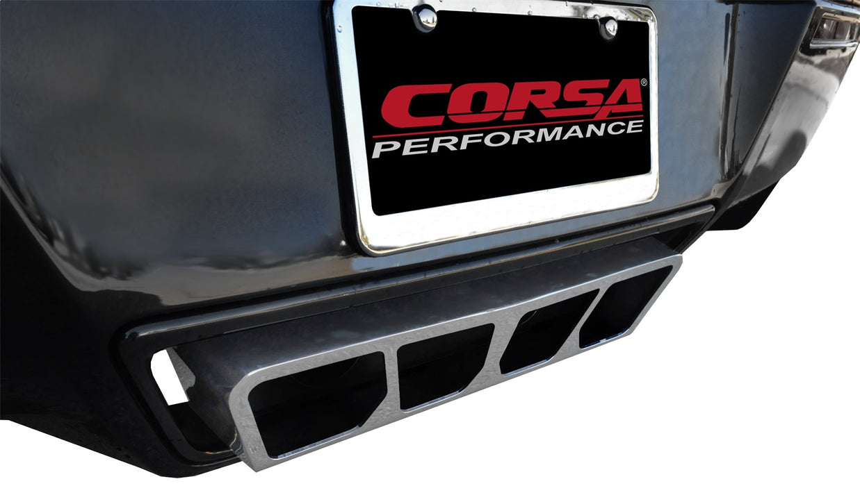 Corsa Performance 14765CB 3.0 Double X-Pipe and 2.75 Inch Valve-Back Dual Rear Exit with Polygon  InchTail Light Inch Polished Tips Corsa Performance - Truck Part Superstore