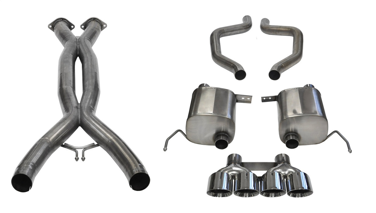 Corsa Performance 14766CB 2.75in. Cat-Back Dual Rear Exit with Quad 4.5in. Polished Pro-Series Tips - Truck Part Superstore