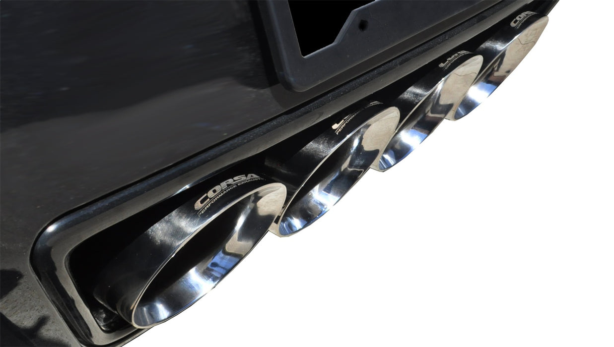 Corsa Performance 14766CB 2.75in. Cat-Back Dual Rear Exit with Quad 4.5in. Polished Pro-Series Tips - Truck Part Superstore