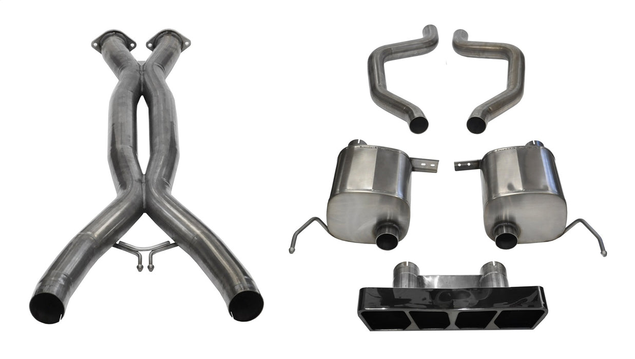 Corsa Performance 14767CBBLK 3.0 Double X-Pipe and 2.75 Inch Axle-Back Dual Rear Exit with Polygon  InchTail Light Inch Black PVD Tips Corsa Performance - Truck Part Superstore