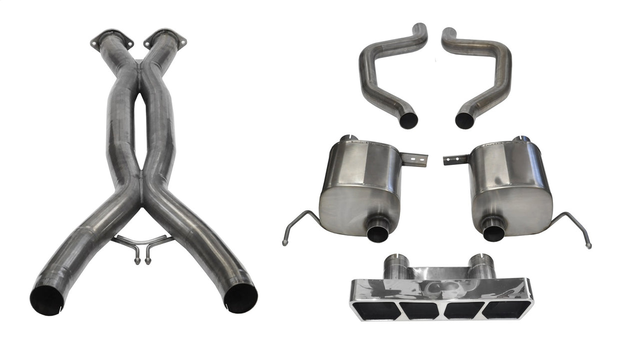 Corsa Performance 14767CB 3.0 Double X-Pipe and 2.75 Inch Axle-Back Dual Rear Exit with Polygon  InchTail Light Inch Polished Tips Corsa Performance - Truck Part Superstore