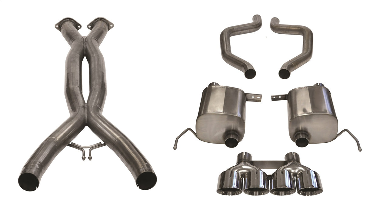 Corsa Performance 14768CB 2.75in. Cat-Back Dual Rear Exit with Quad 4.5in. Polished Pro-Series Tips - Truck Part Superstore