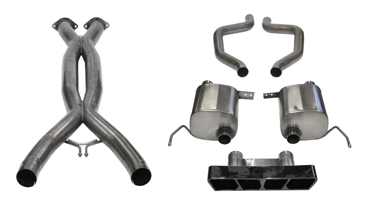 Corsa Performance 14769CBBLK 3.0 Double X-Pipe and 2.75 Inch Axle-Back Dual Rear Exit with Polygon  InchTail Light Inch Black PVD Tips Corsa Performance - Truck Part Superstore