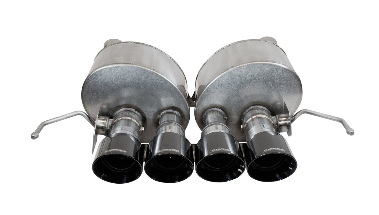 Corsa Performance 14776BLK Corvette 2.75 Inch Valve-Back w Dual Mode NPP Dual Rear Exit with Quad 4.5 inch Black Pro-Series Tips Corsa - Truck Part Superstore