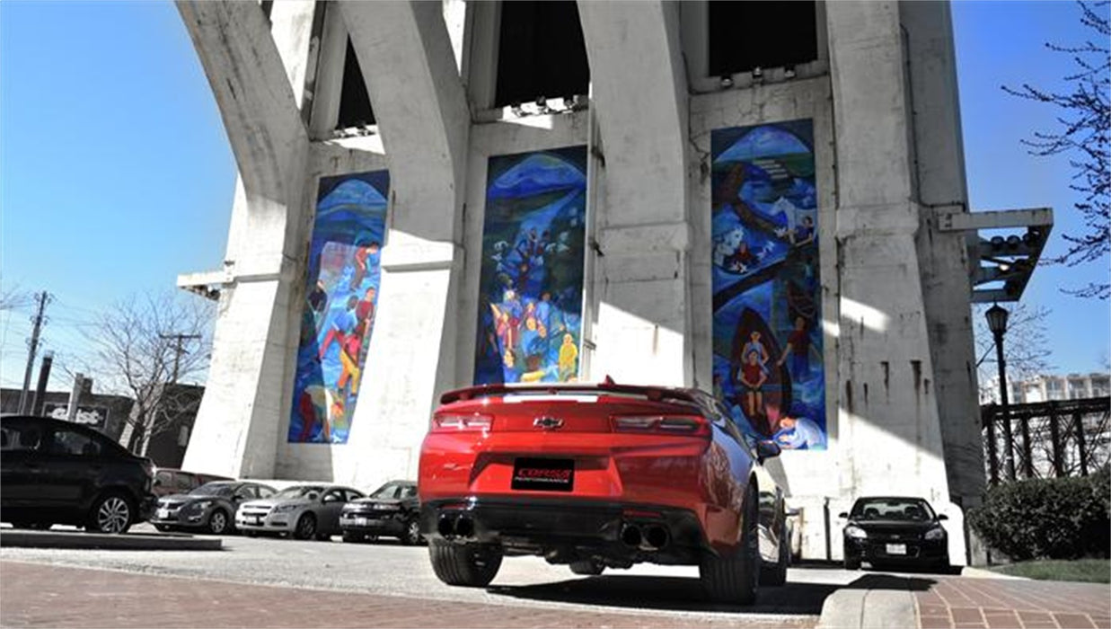 Corsa Performance 14784BLK 2.75 Inch Axle-Back Xtreme Dual Exhaust 4.0 Inch Black Tips 16-19 Camaro SS/17-18 Camaro ZL1 6.2L V8 Stainless Steel Corsa Performance - Truck Part Superstore