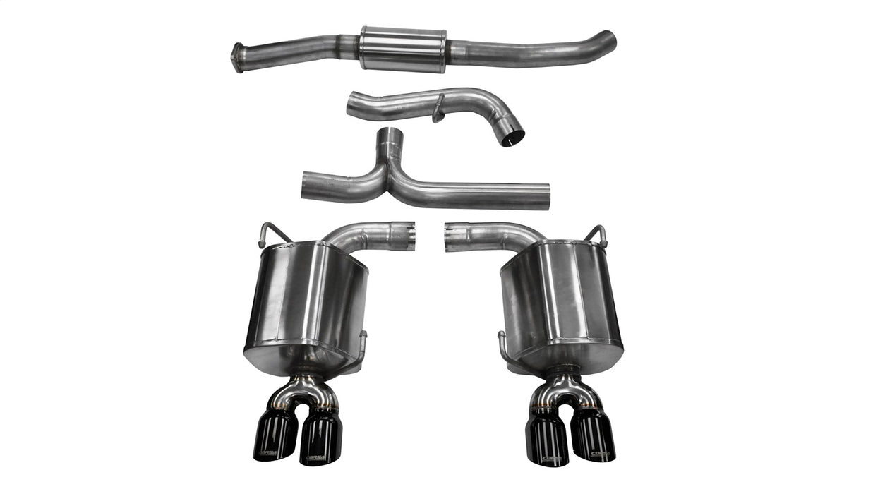 Corsa Performance 14863BLK 3.0 Inch Cat-Back Sport Dual Rear Exhaust 3.5 Inch Black Tips 11-14 Subaru Impreza STI/WRX Sedan 2.5L Turbo Stainless Steel Corsa Performance - Truck Part Superstore