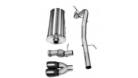Corsa Performance 14881BLK 3.0 Inch Cat-Back Single Rear Exit with Twin 4.0 Inch Black PVD Pro-Series Tips Corsa Performance - Truck Part Superstore
