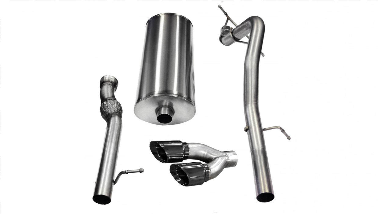 Corsa Performance 14883BLK 3.0 Inch Cat-Back Single Side Exit with Twin 4.0 Inch Black PVD Pro-Series Tips Corsa Performance - Truck Part Superstore