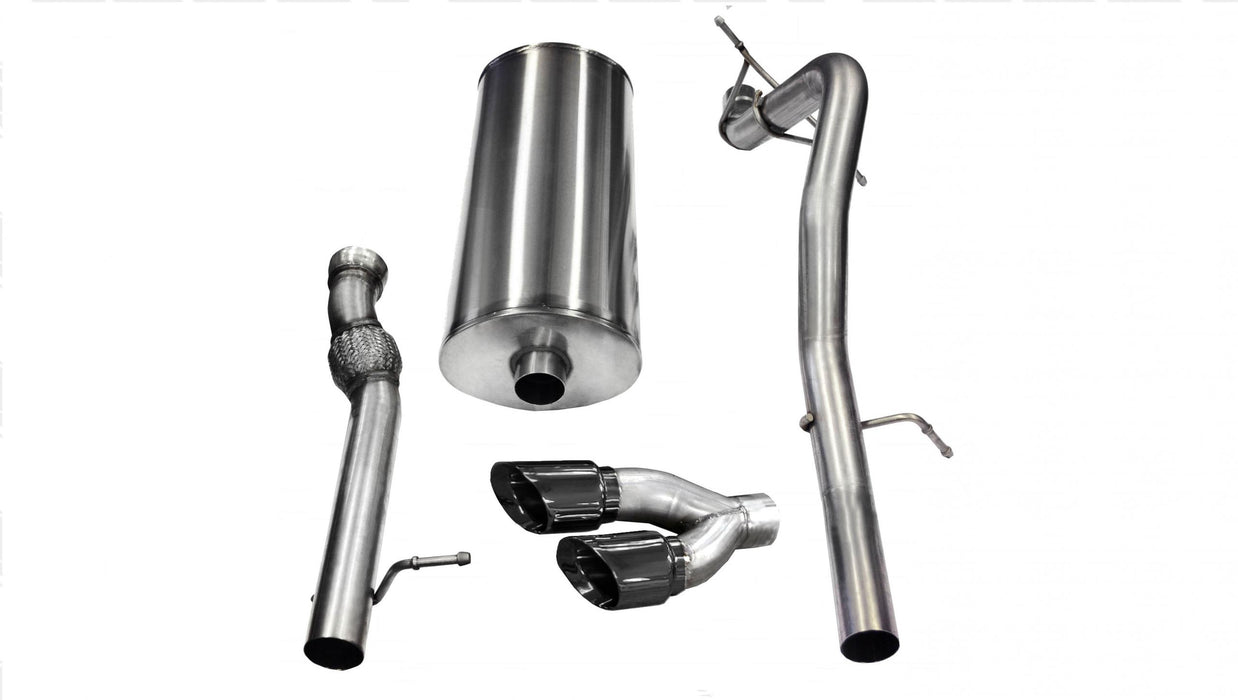 Corsa Performance 14884BLK 3.0 Inch Cat-Back Single Rear Exit with Twin 4.0 Inch Black PVD Pro-Series Tips Corsa Performance - Truck Part Superstore