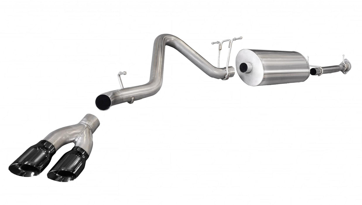 Corsa Performance 14890BLK 3.0 Inch Cat-Back Single Side Exit with Twin 4.0 Inch Black PVD Pro-Series Tips Corsa Performance - Truck Part Superstore