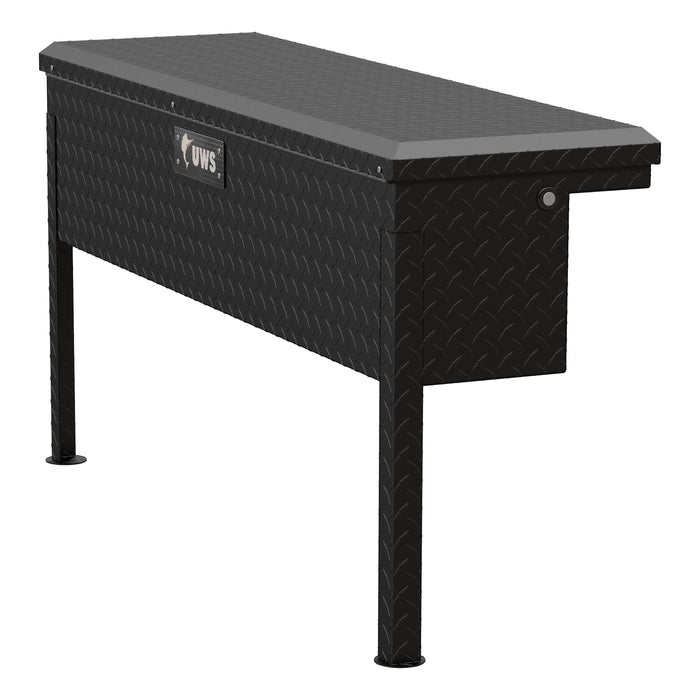 UWS TBSM-48-LP-MB Matte Black Aluminum 48in. Truck Side Tool Box; Low Profile (LTL Shipping Only) - Truck Part Superstore