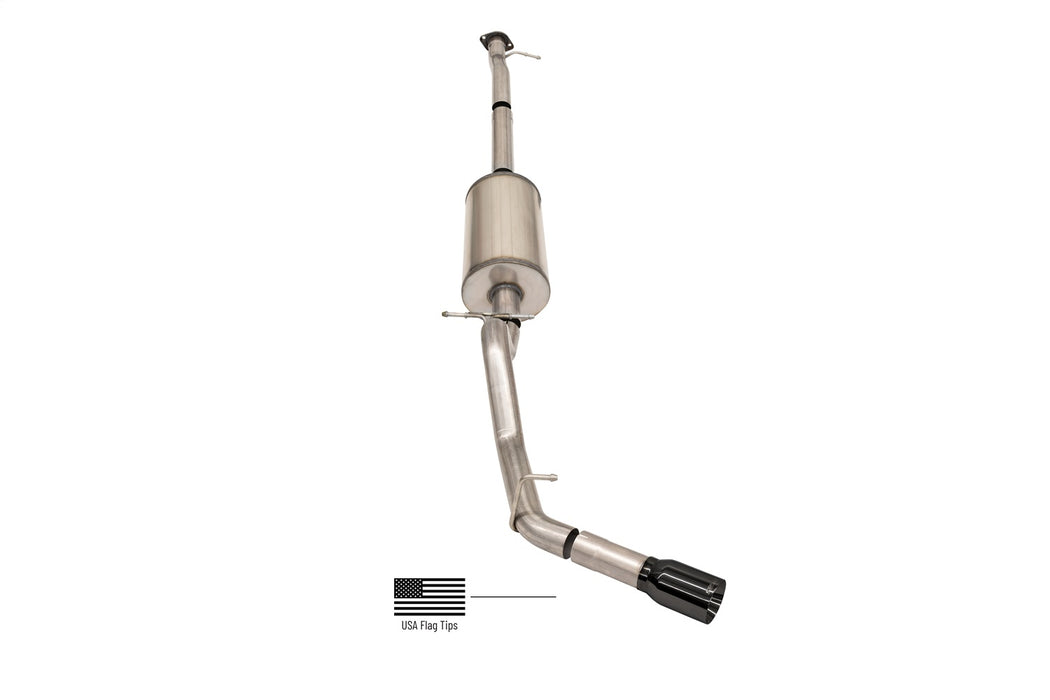 Corsa Performance 14928BLKUSA 3.0in. Cat-Back Single Side Exit with Single 4.0in. Black PVD Straight-Cut Tips - Truck Part Superstore