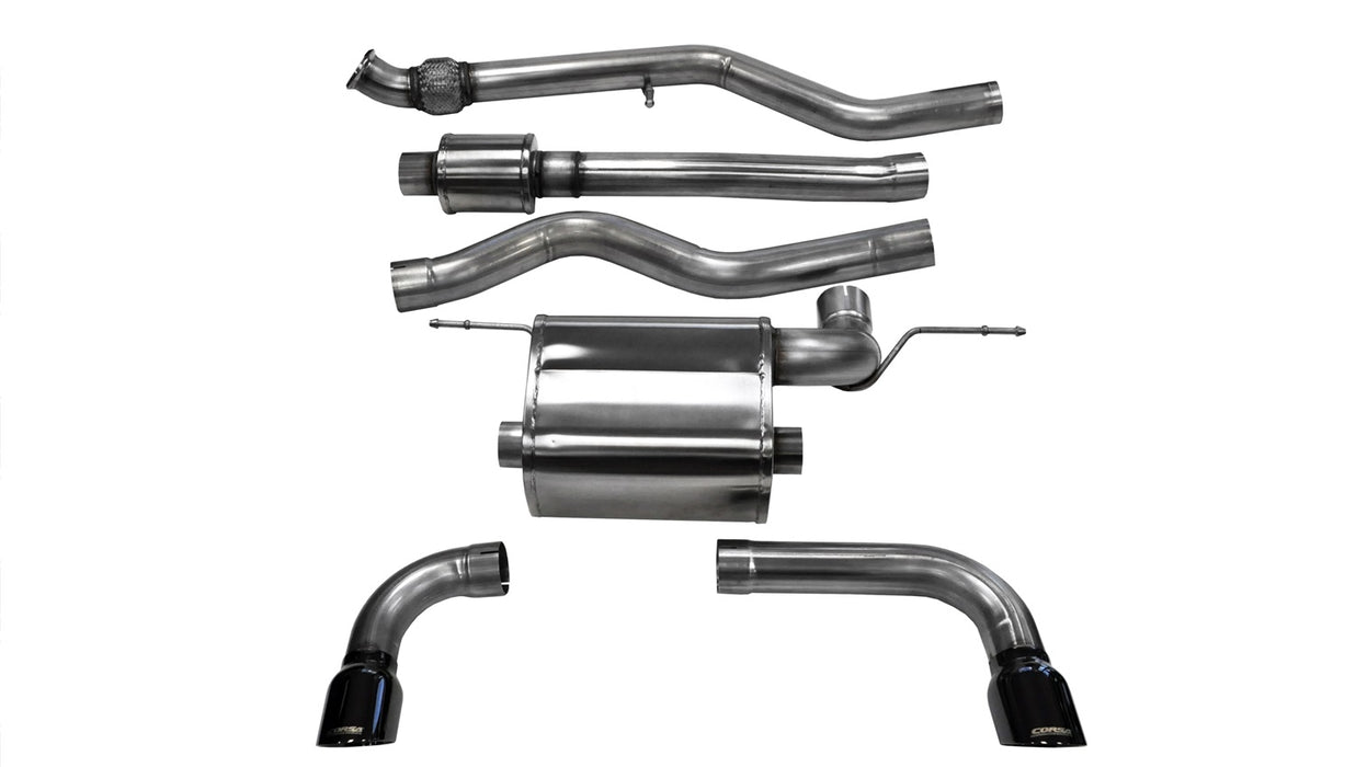 Corsa Performance 14937BLK 3.0 Inch Cat-Back Touring Dual Rear Exit Exhaust 3.5 Inch Black Tips 12-18 BMW 335i F30 Sedan RWD Stainless Steel Corsa Performance - Truck Part Superstore