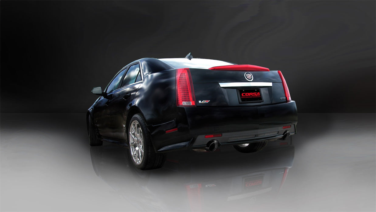 Corsa Performance 14940BLK 2.5 Inch Axle-Back Touring Dual Exhaust 4.0 Inch Black Tips 09-14 Cadillac CTS-V Sedan 6.2L V8 Stainless Steel Corsa Performance - Truck Part Superstore