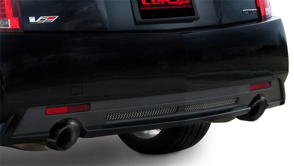 Corsa Performance 14940BLK 2.5 Inch Axle-Back Touring Dual Exhaust 4.0 Inch Black Tips 09-14 Cadillac CTS-V Sedan 6.2L V8 Stainless Steel Corsa Performance - Truck Part Superstore