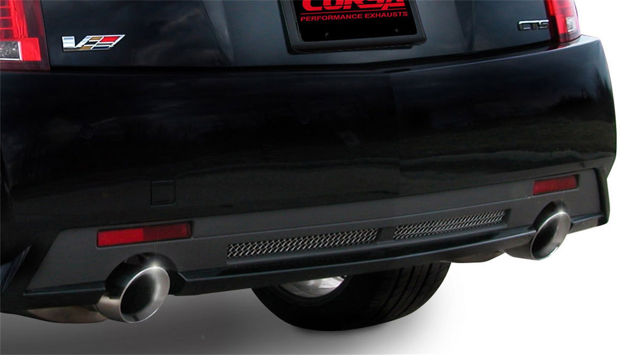 Corsa Performance 14940 2.5 Inch Axle-Back Touring Dual Exhaust 4.0 Inch Polished Tips 09-14 Cadillac CTS-V Sedan 6.2L V8 Stainless Steel Corsa Performance - Truck Part Superstore