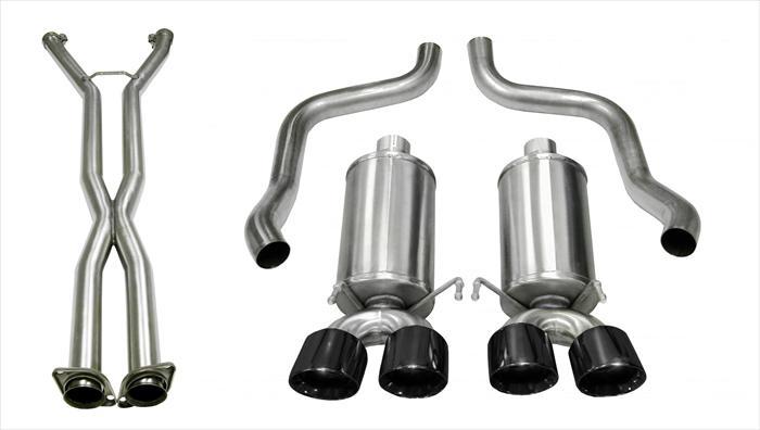 Corsa Performance 14959CBBLK 2.5 Inch Cat-Back Dual Rear Exit with Twin 4.0 Inch Black PVD Pro-Series Tips Corsa Performance - Truck Part Superstore