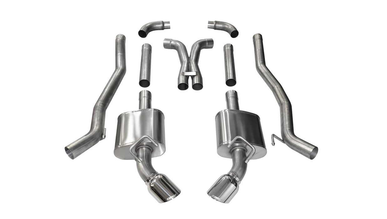 Corsa Performance 14968 3.0 Inch Cat-Back Plus X-Pipe Xtreme Exhaust Dual Rear Exit 4.5 Inch Polished Tips 10-15 Chevrolet Camaro SS Coupe Manual Trans 6.2L V8 Stainless Steel Corsa Performance - Truck Part Superstore