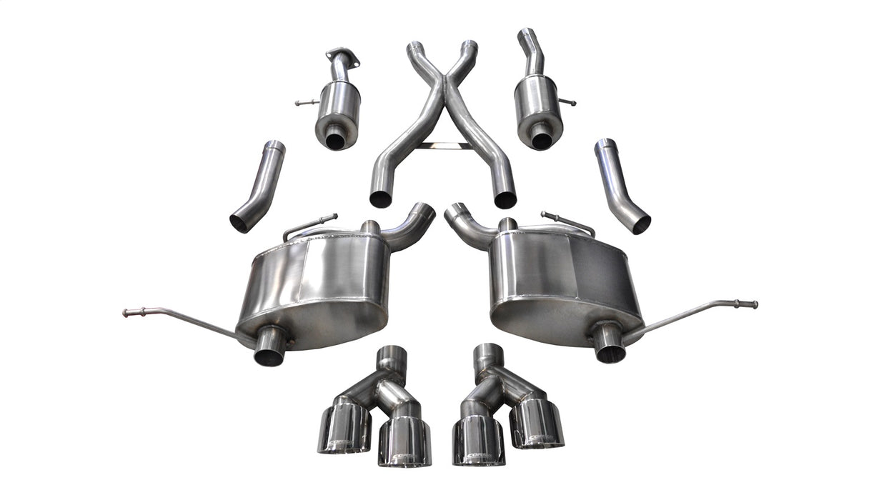 Corsa Performance 14984 2.5in. Cat-Back Dual Rear Exit with Twin 4.0in. Polished Pro-Series Tips - Truck Part Superstore