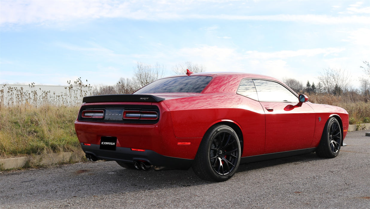 Corsa Performance 14989BLK 2.75 Inch Cat-Back Xtreme Dual Rear Exit Exhaust 3.5 Inch Black Tips 15-Present Dodge Challenger SRT 392/R/T Scat Pack/SRT Hellcat 6.2L/6.4L V8 Stainless Steel Corsa Performance - Truck Part Superstore