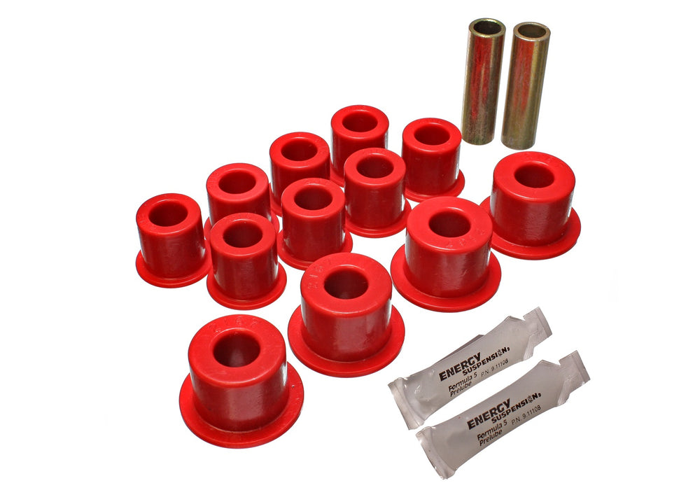 Energy Suspension 14.2102R Leaf Spring Bushing Set; Red; Rear; Performance Polyurethane; - Truck Part Superstore