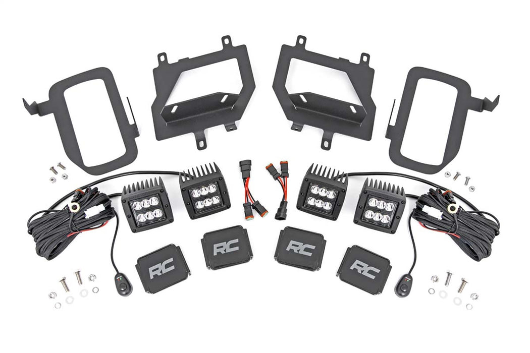 Rough Country 70832 Ford LED Fog Light Kit Black Series w/ Spot Beam 15-19 F-150 Rough Country - Truck Part Superstore