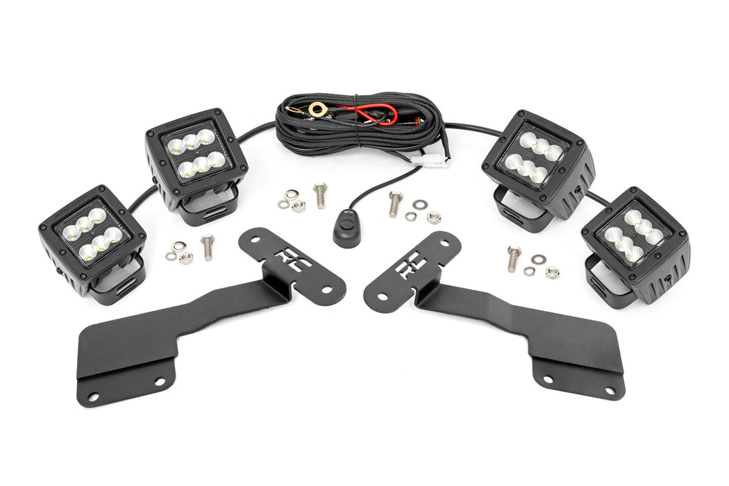 Rough Country 70852 Subaru 2-inch LED Lower Windshield Ditch Kit (15-19 Outback Black Series Flood Pattern) Rough Country - Truck Part Superstore