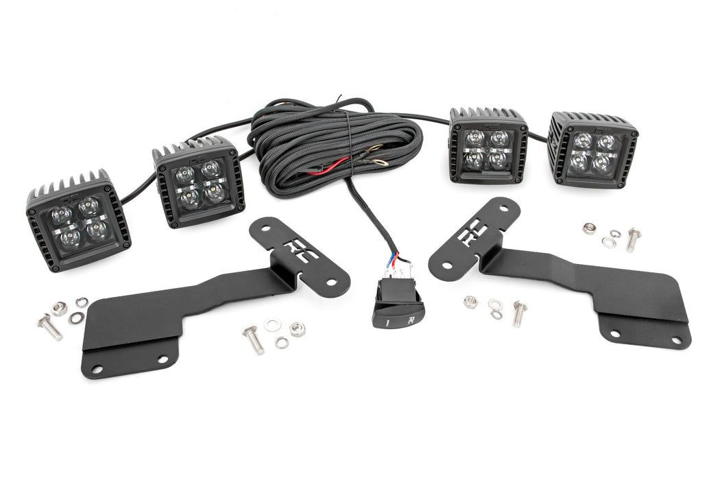 Rough Country 70854 Subaru 2-inch LED Lower Windshield Ditch Kit (15-19 Outback Black Series w/ Amber DRL) Rough Country - Truck Part Superstore