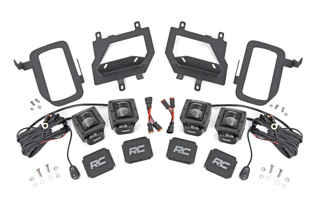 Rough Country 70831 Ford LED Fog Light Kit Black Series w/ SAE LED Fog Light 15-19 F-150 Rough Country - Truck Part Superstore