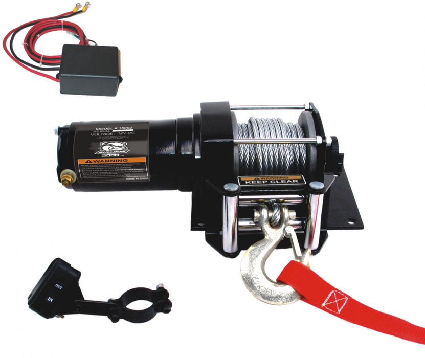 Bulldog Winch 15002 2,000 LB ATV Winch 40 Ft Synthetic Rope W/Mini Rocker Switch Mounting Channel Roller Fairlead Bulldog Winch - Truck Part Superstore