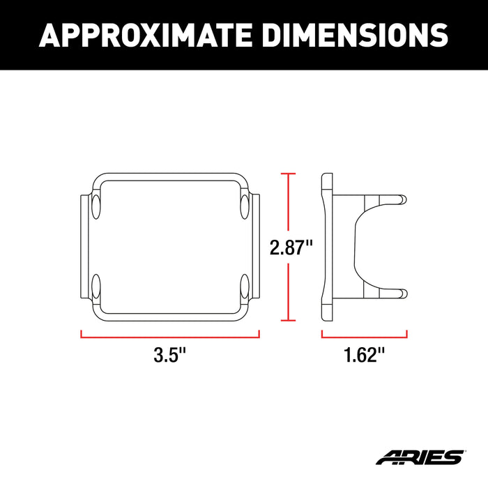 ARIES 1501253 ARIES 1501253 2-Inch Square LED Light Covers; 2-Pack - Truck Part Superstore