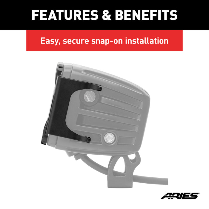 ARIES 1501253 ARIES 1501253 2-Inch Square LED Light Covers; 2-Pack - Truck Part Superstore