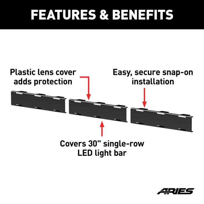 ARIES 1501265 ARIES 1501265 30-Inch LED Light Bar Covers; 3 Pieces - Truck Part Superstore